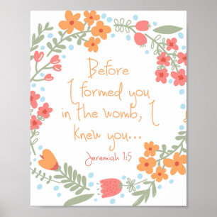 Jeremiah 1:5 Nursery Print