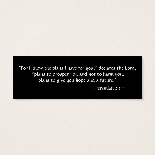 Jeremiah 29:11 (Back)