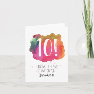 Jeremiah 29:11 10! Watercolor Birthday Card