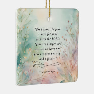 Jeremiah 29:11 Bible Verse Image Ceramic Ornament