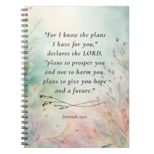 Jeremiah 29:11 Bible Verse Image Notebook