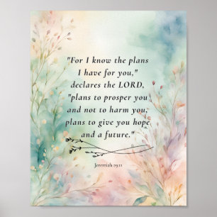 Jeremiah 29:11 Bible Verse Image Poster