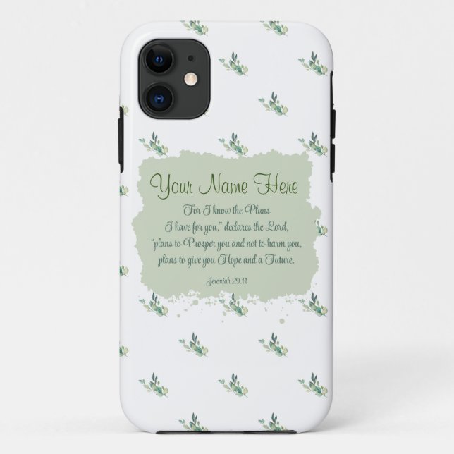 Jeremiah 29:11 Bible Verse Personalise Case-Mate iPhone Case (Back)
