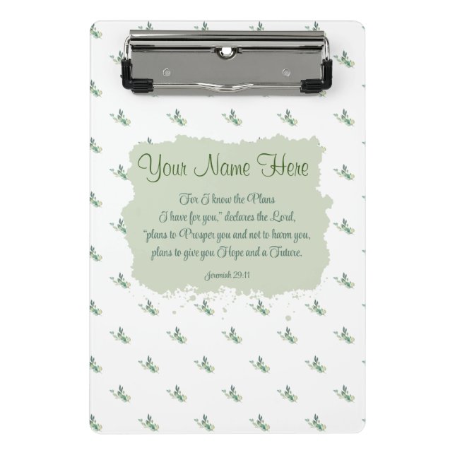 Jeremiah 29:11 Bible Verse Personalise Mini Clipboard (Front)