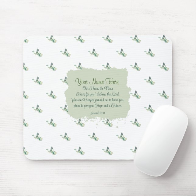 Jeremiah 29:11 Bible Verse Personalise Mouse Pad (With Mouse)