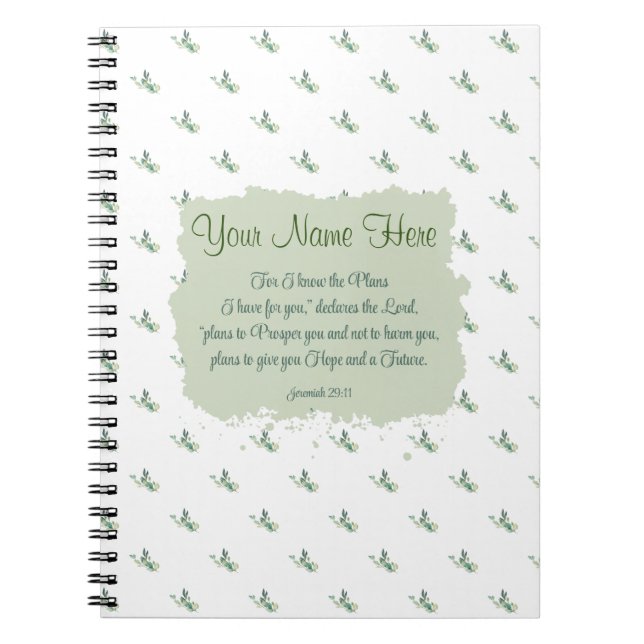 Jeremiah 29:11 Bible Verse Personalise Notebook (Front)