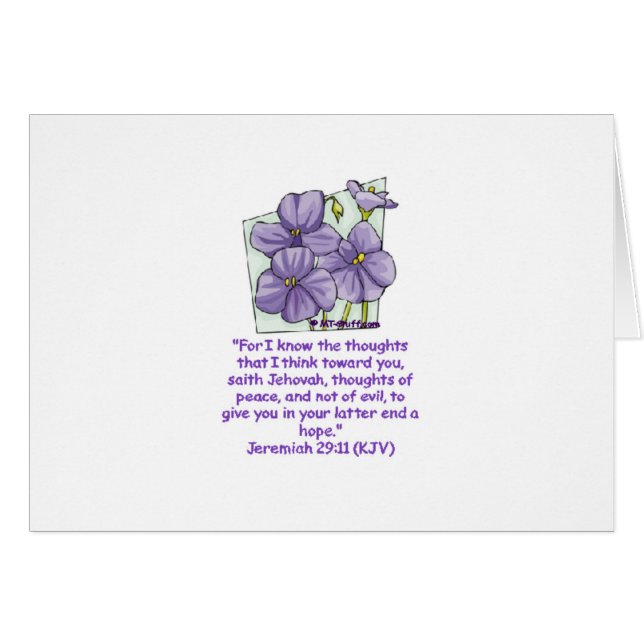 Jeremiah 29:11 Blank Note Card (Front Horizontal)