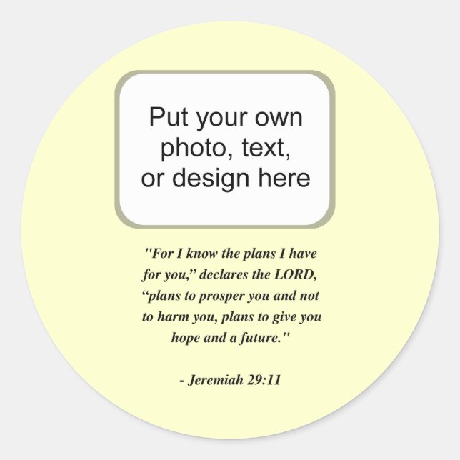 JEREMIAH 29:11 CLASSIC ROUND STICKER (Front)