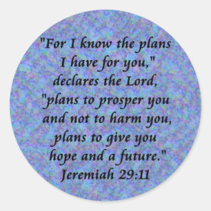 jeremiah 29-11 classic round sticker