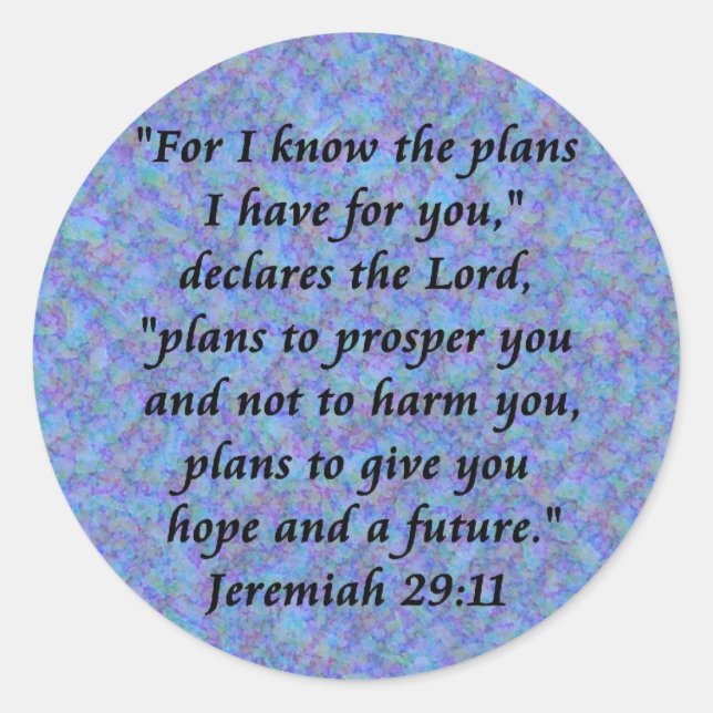 jeremiah 29-11 classic round sticker (Front)