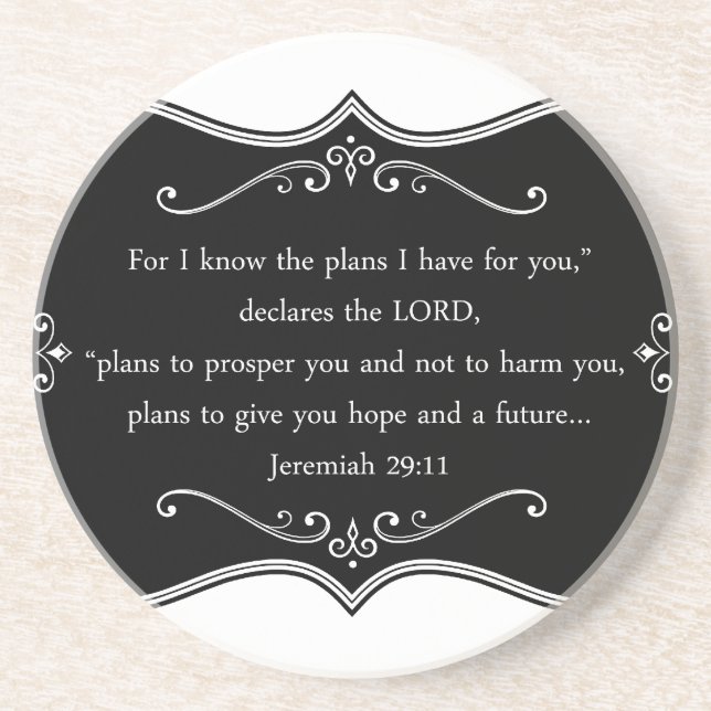 Jeremiah 29:11 Custom Christian Gift Coaster (Front)