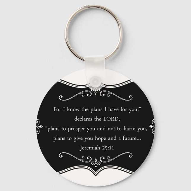 Jeremiah 29:11 Custom Christian Gift Key Ring (Front)