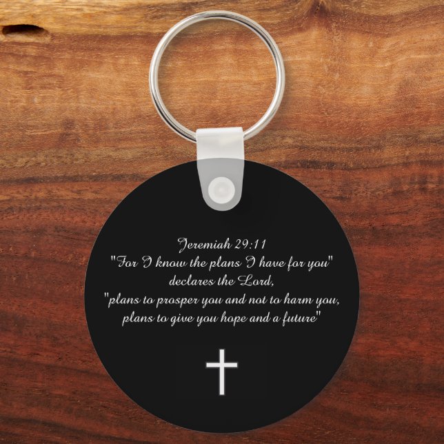 Jeremiah 29:11 Custom Christian Gift Key Ring (Back)