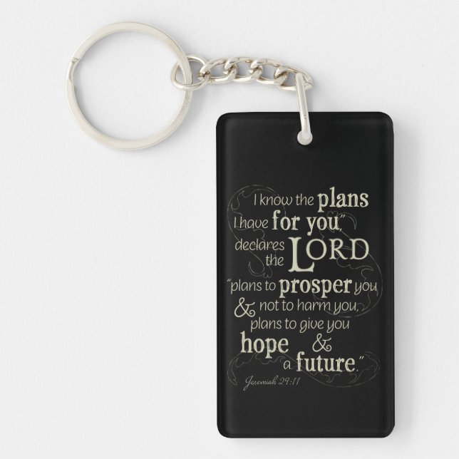 Jeremiah 29:11 Encouraging Bible Verse Key Ring (Front)