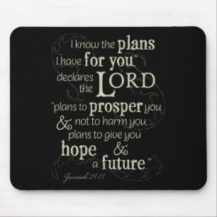 Jeremiah 29:11 Encouraging Bible Verse Mouse Pad