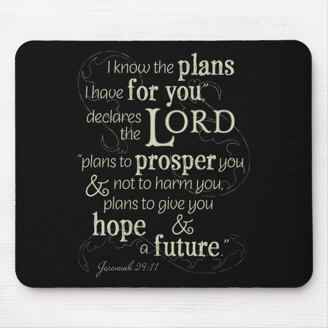 Jeremiah 29:11 Encouraging Bible Verse Mouse Pad (Front)