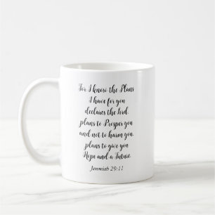 Jeremiah 29:11 Floral Personalise Coffee Mug