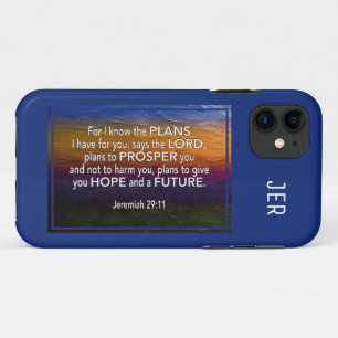 Jeremiah 29:11 FOR I KNOW THE PLANS Bible BLUE iPhone 11 Case