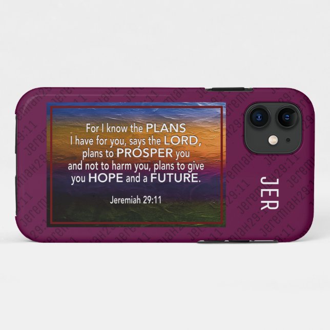 Jeremiah 29:11 | FOR I KNOW THE PLANS Burgundy Case-Mate iPhone Case (Back (Horizontal))