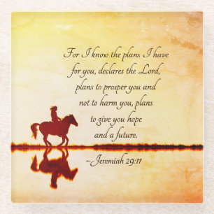 Jeremiah 29:11 For I know the plans I have for you Glass Coaster