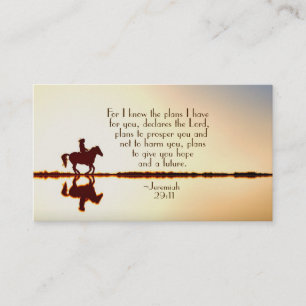 Jeremiah 29:11 For I know the plans I have, Horse Business Card