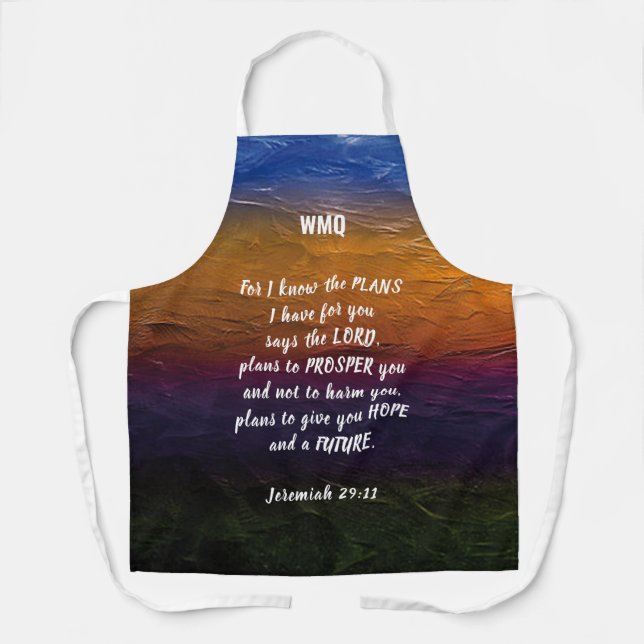 Jeremiah 29:11 | FOR I KNOW THE PLANS | Monogram Apron (Front)