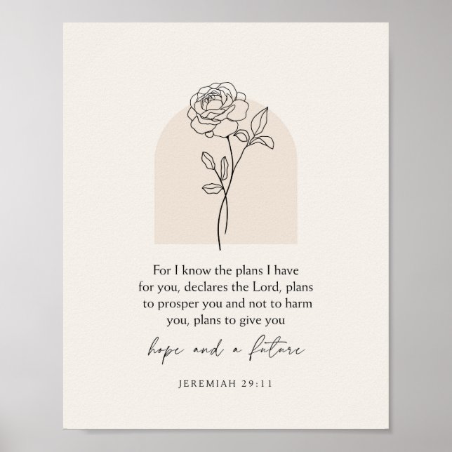 Jeremiah 29:11 For I know the plans Poster (Front)
