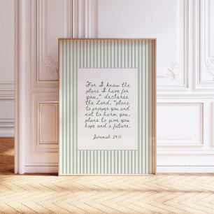 Jeremiah 29:11 For I know the plans Poster
