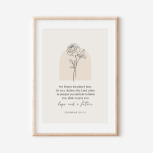 Jeremiah 29:11 For I know the plans Poster