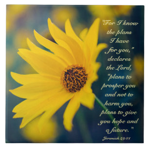 Jeremiah 29:11 For I know the plans, Wildflower Ceramic Tile