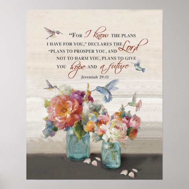 Jeremiah 29:11 Hummingbird  Poster (Front)