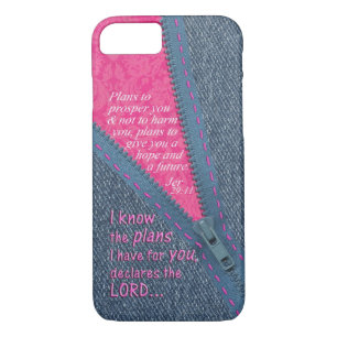 Jeremiah 29:11 I Know The Plans Denim Zipper Pull iPhone 8/7 Case