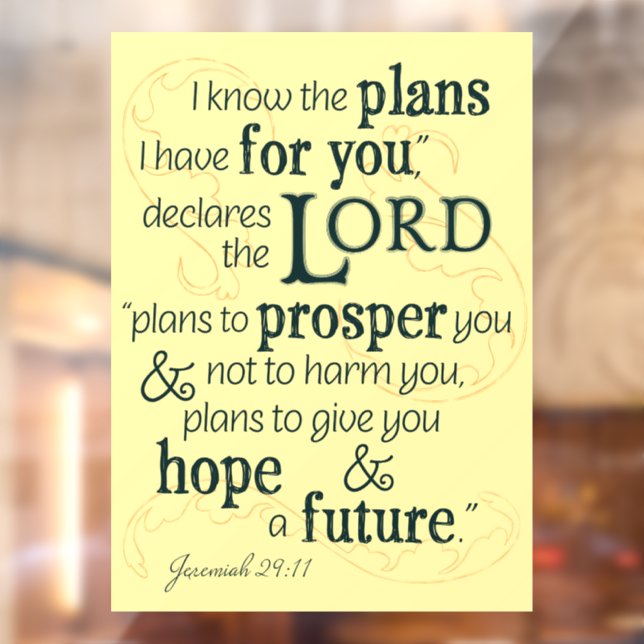 Jeremiah 29:11 I know the plans I have for you...  (Sheet 2)