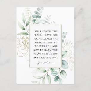 Jeremiah 29:11 I know the plans I have for you NIV Postcard