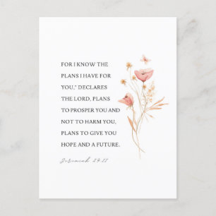 Jeremiah 29:11 I know the plans I have for you Postcard