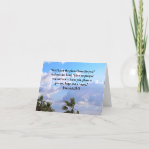 JEREMIAH 29:11 INSPIRATIONAL VERSE CARD