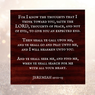Jeremiah 29:11 King James Bible Scripture  Poster