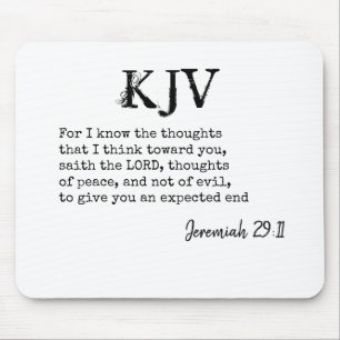 Jeremiah 29:11 KJV Bible Quote - Can Be Customised Mouse Pad