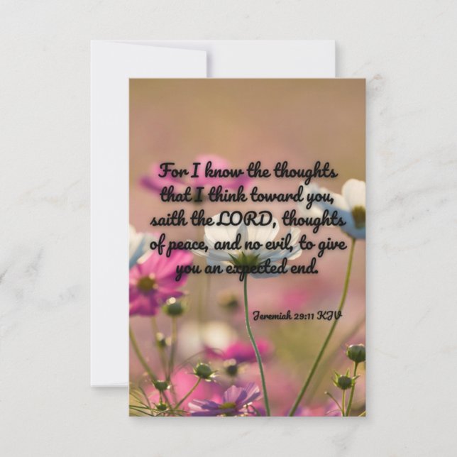 Jeremiah 29:11 KJV Bible Verse Pic Flat Greeting Card (Front)