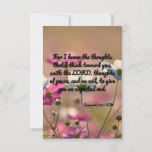 Jeremiah 29:11 KJV Bible Verse Pic Flat Greeting Card
