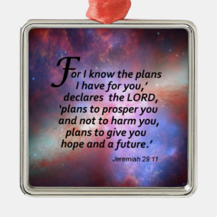 Jeremiah 29:11 metal tree decoration