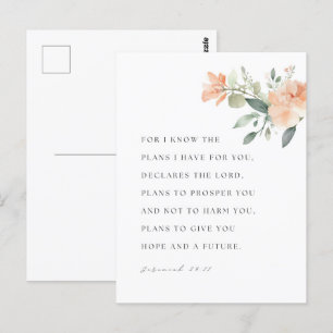Jeremiah 29:11 NIV For I know the plans Postcard