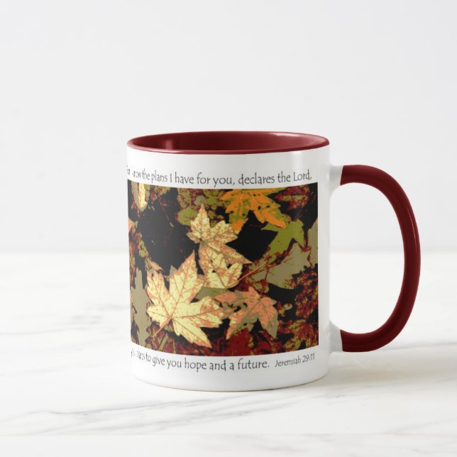 Jeremiah 29:11 Original Leaf Mosaic Photo Art Mug (Right)