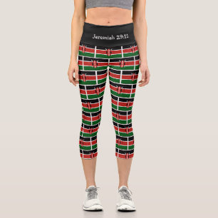 Jeremiah 29:11 Patriotic KENYA FLAG Capri Leggings