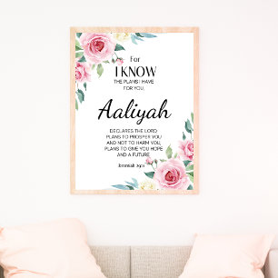 Jeremiah 29:11 Pink Rose Personalise Poster