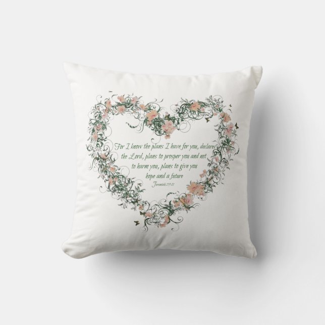 Jeremiah 29:11 Polyester Throw Pillow (Front)