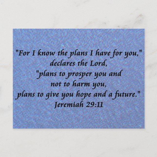 jeremiah 29-11 postcard (Front)