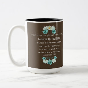 Jeremiah 29:11 Quote Two-Tone Coffee Mug