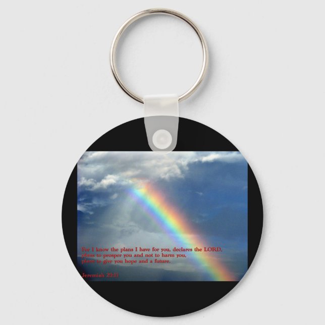Jeremiah 29:11 Rainbow Key Ring (Front)