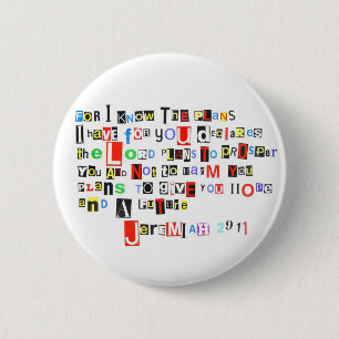 Jeremiah 29:11 Ransom Note 6 Cm Round Badge